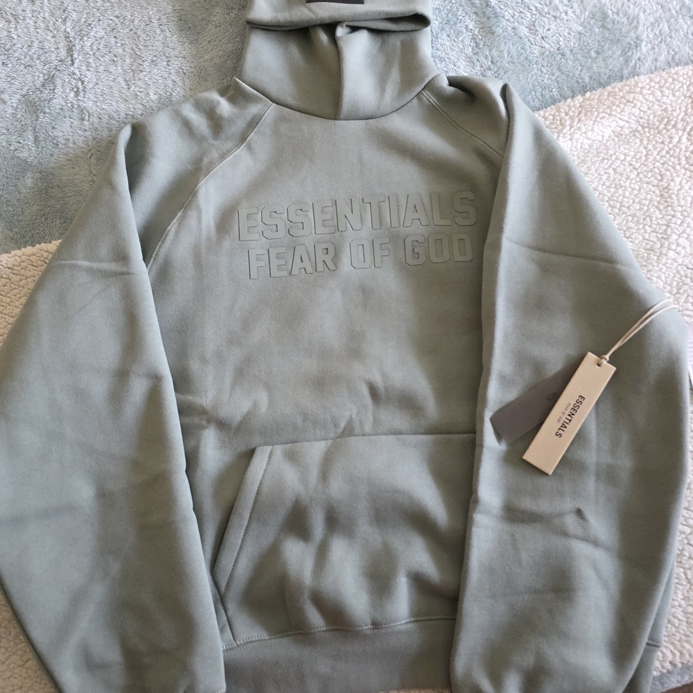 Fear Of God Essentials "Sycamore" Green Hoodie Sz L